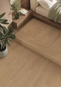 Step, Effect wood, Color beige, Unglazed porcelain stoneware, 32.5x120 cm, Finish antislip