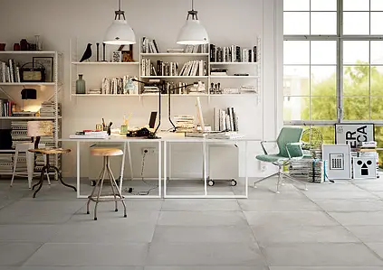 Background tile, Effect concrete, Color grey, Glazed porcelain stoneware, 90x90 cm, Finish antislip