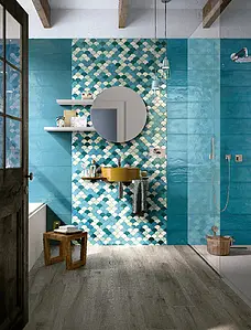 Effect unicolor, Color sky blue, Background tile, Ceramics, 20x60 cm, Finish glossy
