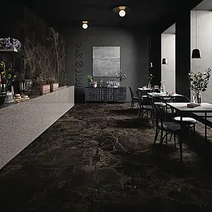 Background tile, Effect stone,other stones, Color black, Unglazed porcelain stoneware, 120x120 cm, Finish matte