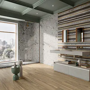 Koristelaatta, Teema puu,luonnonkivi,betoni, Väri erivärinen, Lasittamaton porcellanato, 20x120 cm, Pinta matta
