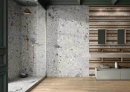 Dekor, Textur trä,sten,betong, Färg flerfärgade, Oglaserad granitkeramik, 20x120 cm, Yta matt