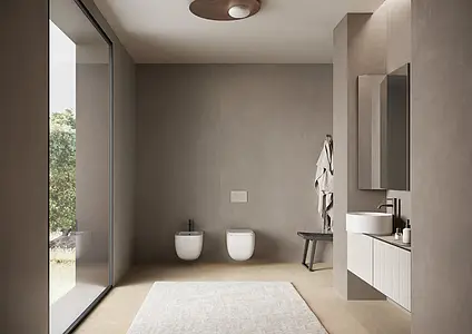 Background tile, Effect concrete, Color beige, Unglazed porcelain stoneware, 120x120 cm, Finish antislip