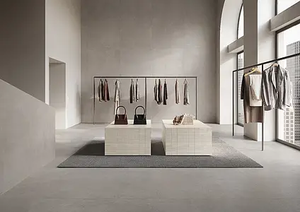 Background tile, Effect concrete, Color grey, Unglazed porcelain stoneware, 120x120 cm, Finish antislip