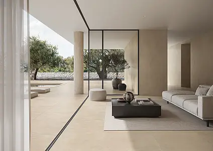 Background tile, Effect concrete, Color beige, Unglazed porcelain stoneware, 120x120 cm, Finish antislip