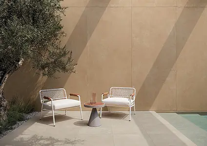 Background tile, Effect concrete, Color beige, Unglazed porcelain stoneware, 120x280 cm, Finish antislip
