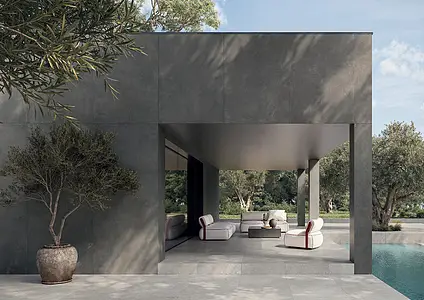 Background tile, Effect concrete, Color grey, Unglazed porcelain stoneware, 120x280 cm, Finish antislip