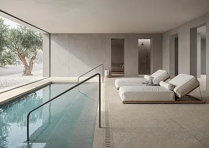 Background tile, Effect concrete, Color grey, Unglazed porcelain stoneware, 120x280 cm, Finish antislip