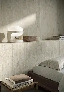 Background tile, Effect travertine, Color beige, Unglazed porcelain stoneware, 60x120 cm, Finish matte