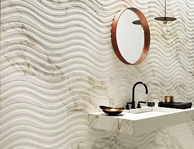 Background tile, Effect stone,calacatta, Color white, Unglazed porcelain stoneware, 60x120 cm, Finish matte