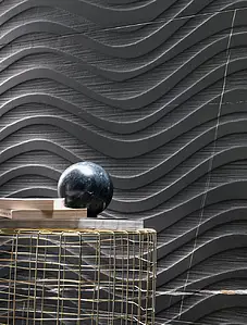 Background tile, Effect stone,other marbles, Color black, Unglazed porcelain stoneware, 60x120 cm, Finish matte