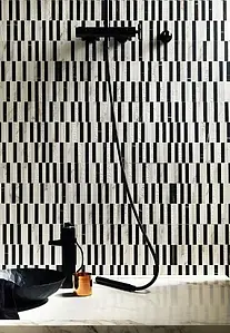Mosaico, Colore bianco e nero, Gres porcellanato non smaltato, 27.2x29 cm, Superficie opaca