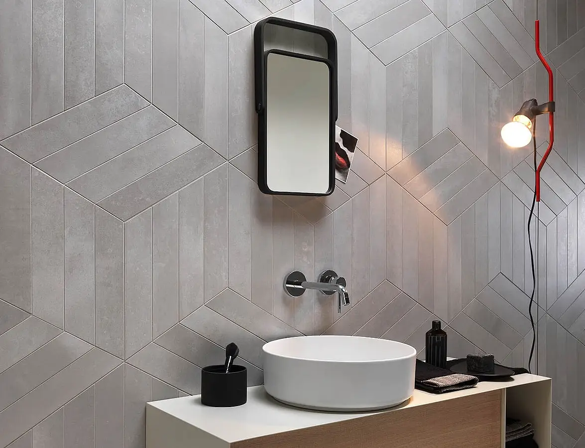 Mosaic tile, Effect metal, Color grey, Unglazed porcelain stoneware, 29x34 cm, Finish matte