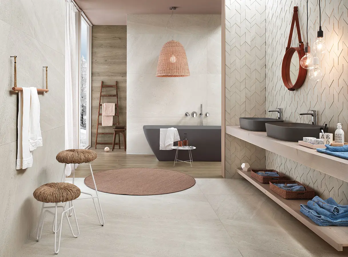 Background tile, Effect wood, Color brown, Unglazed porcelain stoneware, 20x120 cm, Finish matte