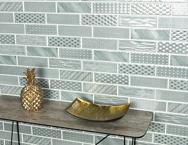 Background tile, Color grey, Style patchwork, Glazed porcelain stoneware, 20x31.2 cm, Finish glossy