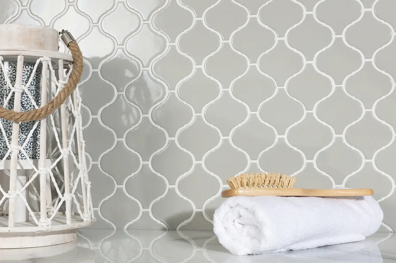 Mosaic tile, Color grey, Glazed porcelain stoneware, 24.6x28 cm, Finish glossy