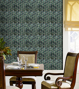 Mosaico, Efecto monocolor, Color verde, Gres porcelánico esmaltado, 26x30 cm, Acabado brillo