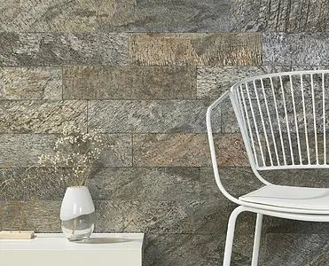 Background tile, Color beige,grey, Natural stone, 10x40 cm, Finish matte