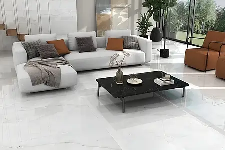 Background tile, Effect onyx, Color white, Glazed porcelain stoneware, 60x120 cm, Finish polished