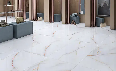 Background tile, Effect onyx, Color white, Glazed porcelain stoneware, 60x120 cm, Finish polished
