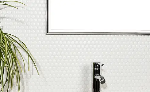 Mosaico, Effetto unicolore, Colore bianco, Gres porcellanato smaltato, 29.1x31.5 cm, Superficie opaca