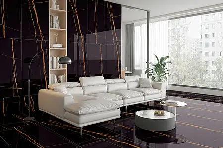Background tile, Effect other marbles, Color black, Glazed porcelain stoneware, 60x120 cm, Finish polished