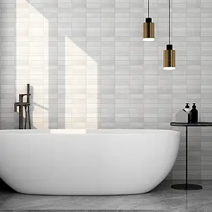 Mosaic tile, Color white, Style patchwork, Glass, 30x30 cm, Finish matte