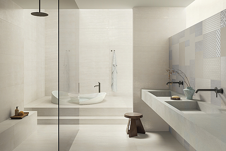 Background tile, Color white, Glazed porcelain stoneware, 120x120 cm, Finish antislip