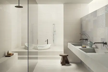 Background tile, Color white, Glazed porcelain stoneware, 120x120 cm, Finish antislip