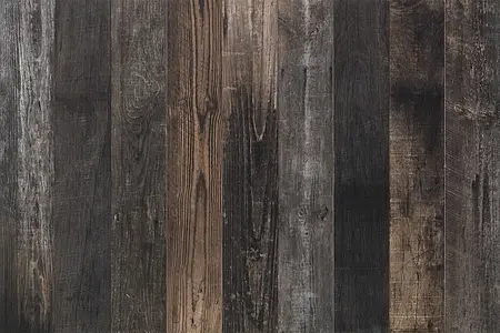 Effekt træ, Farve grå,sort,brun, Grundflise, Glaseret porcelænsstentøj, 20x120 cm, Overflade skridsikker