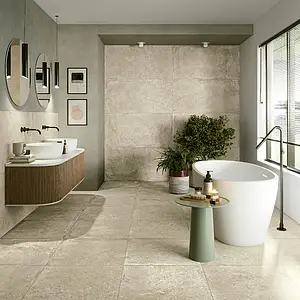 Background tile, Effect stone,limestone, Color beige, Unglazed porcelain stoneware, 60x60 cm, Finish antislip