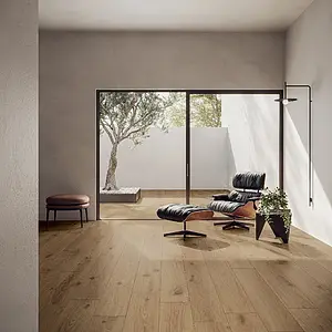 Background tile, Effect wood, Color beige,brown, Glazed porcelain stoneware, 20x120 cm, Finish antislip