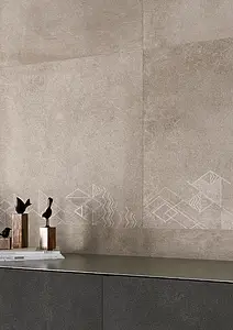 Bakgrundskakel, Textur betong, Färg beige, Oglaserad granitkeramik, 80x80 cm, Yta halksäker