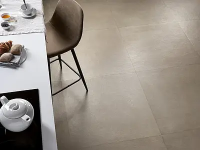 Background tile, Effect concrete, Color beige, Unglazed porcelain stoneware, 80x80 cm, Finish antislip