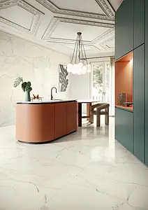 Background tile, Effect other marbles, Color white, Glazed porcelain stoneware, 60x120 cm, Finish Honed