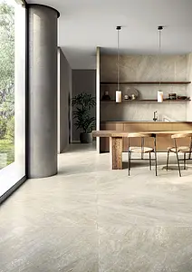 Grundflise, Effekt anden marmor, Farve beige, Glaseret porcelænsstentøj, 120x120 cm, Overflade skridsikker
