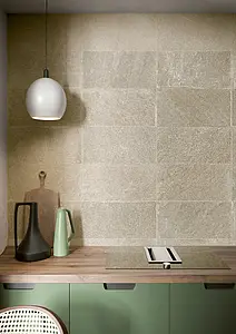 Background tile, Effect stone,quartzite, Color beige, Unglazed porcelain stoneware, 30x60 cm, Finish antislip