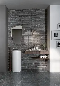 Background tile, Effect stone,other marbles, Color grey,black, Glazed porcelain stoneware, 30x60 cm, Finish polished