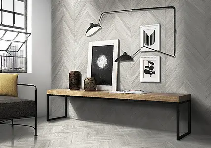 Background tile, Effect wood, Color grey, Glazed porcelain stoneware, 59.5x119.2 cm, Finish matte