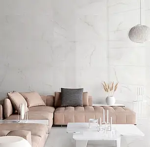 Background tile, Effect other marbles, Color white, Glazed porcelain stoneware, 60x120 cm, Finish polished