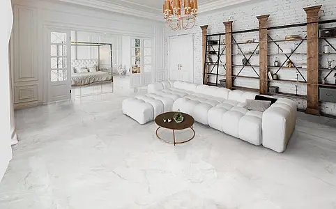 Background tile, Effect other marbles, Color white, Glazed porcelain stoneware, 120x120 cm, Finish polished