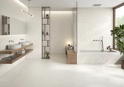 Background tile, Effect other marbles, Color white, Glazed porcelain stoneware, 59.5x119.2 cm, Finish Honed