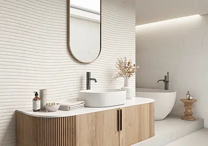 Background tile, Effect other marbles, Color white, Ceramics, 29.5x90 cm, Finish Honed