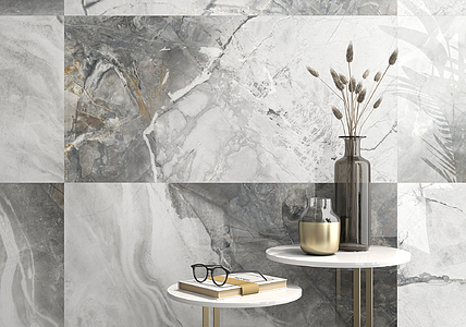Piastrella di fondo, Effetto pietra,altri tipi di marmo, Colore grigio, Gres porcellanato smaltato, 60x120 cm, Superficie levigata