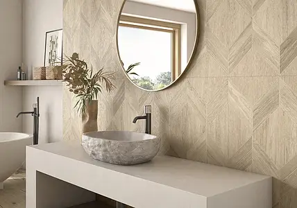 Background tile, Effect wood, Color beige, Glazed porcelain stoneware, 60x120 cm, Finish matte