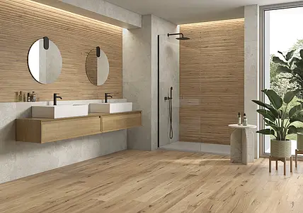 Background tile, Effect wood, Color brown, Glazed porcelain stoneware, 60x120 cm, Finish matte