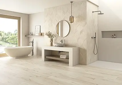 Background tile, Effect wood, Color beige, Glazed porcelain stoneware, 20x120 cm, Finish matte