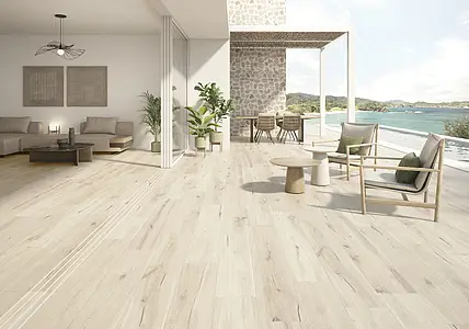Background tile, Effect wood, Color beige, Glazed porcelain stoneware, 25x150 cm, Finish antislip
