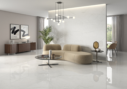 Background tile, Effect other marbles, Color white, Glazed porcelain stoneware, 60x120 cm, Finish polished