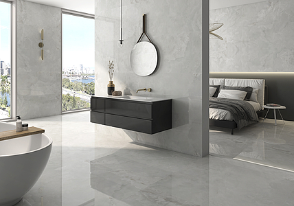 Background tile, Effect onyx, Color grey, Glazed porcelain stoneware, 120x120 cm, Finish polished